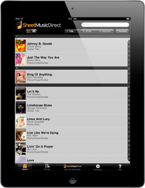 iPad sheet music library list view